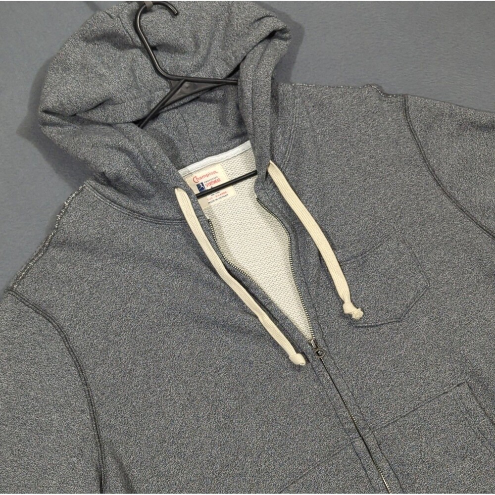 Champion + Todd Snyder Hoodie Men's XL Gray Cotton Full Zip Hooded Sweatshirt